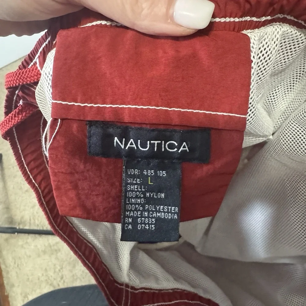 Vintage Nautica Swim Trunks Mens Large L Red